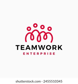 four team people family human together unity logo vector icon