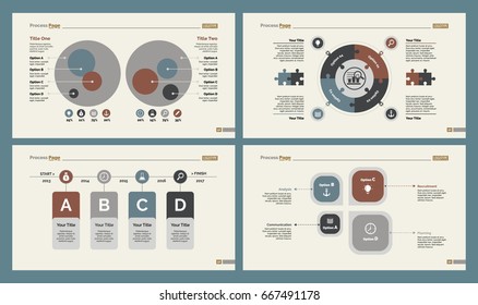 Four Teamwork Charts Slide Templates Set