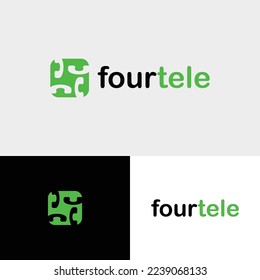 Four Tele minimal mongram logo design miniamlist logo design