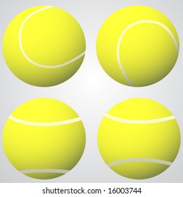 Four tennis balls vector