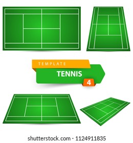 Four tennis court template. Vector eps 10