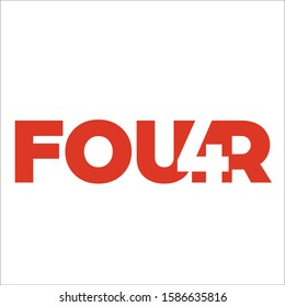 four text logo vector template