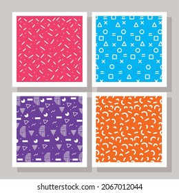 four textures memphis set styles