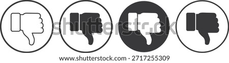 Four Thumbs Down Symbols in Circles downvote dislike
