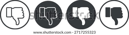 Four Thumbs Down Symbols in Circles with Different Colors