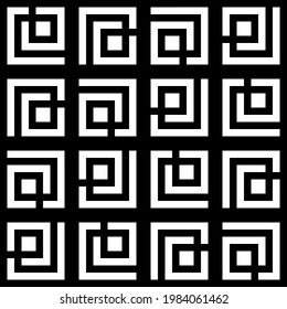 four tiles that are turned to their side. Black tiles pattern in vector.