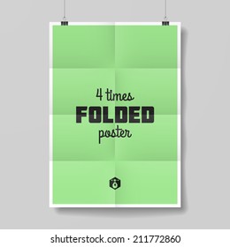 Four Times Folded Poster. Vector.