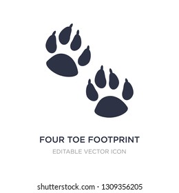 four toe footprint icon on white background. Simple element illustration from Nature concept. four toe footprint icon symbol design.