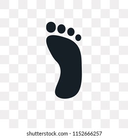 Four toe footprint vector icon isolated on transparent background, Four toe footprint logo concept