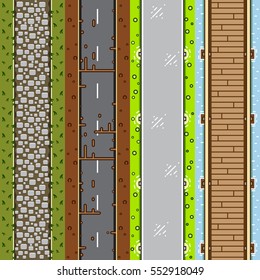 Four top-down backgrounds for creating video game set 2