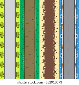 Four top-down backgrounds for creating video game set 3