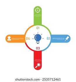 Ilustração do Conceito Infográfico de Mesclagem de Quatro Tópicos