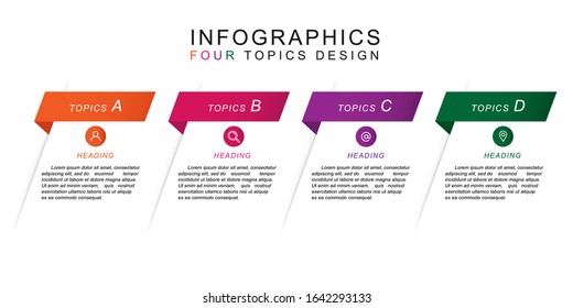 Four Topics Design Infographics Running Topics Stock Vector (Royalty ...