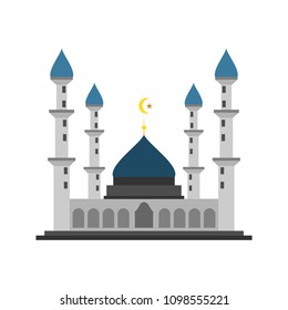 Four Tower Grand Islamic Mosque Building Illustration Design