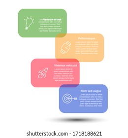 Four transparency color icons. Vector infographic template.