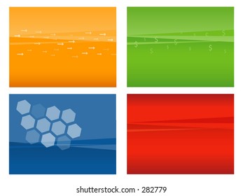 Four trendy vector backgrounds. Can be used for many things - including ads and websites.