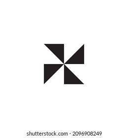 four triangles letter X box simple symbol logo vector