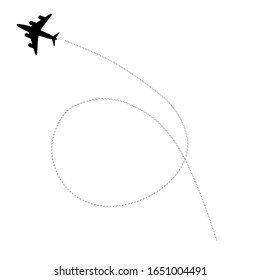 Four turbine airplane icon isolated on a white background. Flat, vector illustration