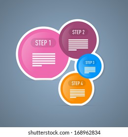 Four Tutorial Steps, Infographics Web Layout.