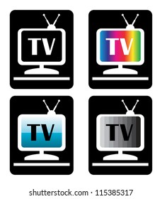 Four tv icons, vector illustration