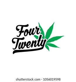 Four Twenty Leaf Vector Logo Stock Vector (Royalty Free) 1056019598 ...