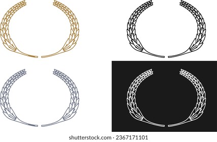 four type laurel design in single image.