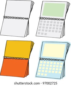 Four types of blank spiral bound calendars