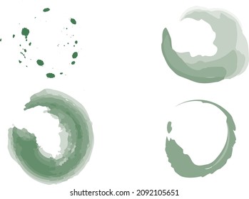 Four types of green circle