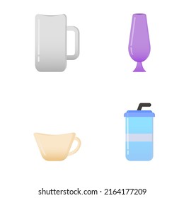 Four types of illustration glasses made of vectors for drawing examples for children and all those in need