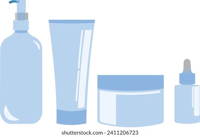 Four types of skincare bottles