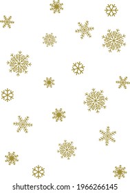 Four types of snowflakes in different sizes