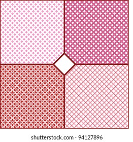 Four unique diamond background (release clip mask on each to reveal full pattern) layered