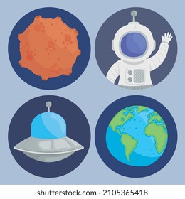 four universe and space icons