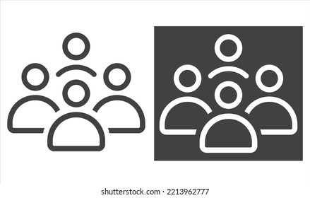 Cuatro usuarios, hombres de negocios o personas, vector, icono. 