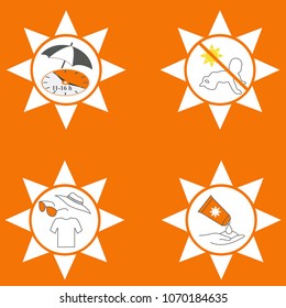 Four UV protection icons