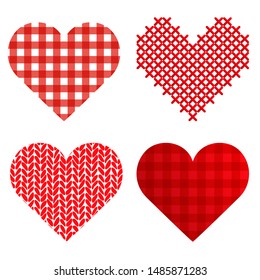 four valentine or mothers day special love hearts collection isolated on white background