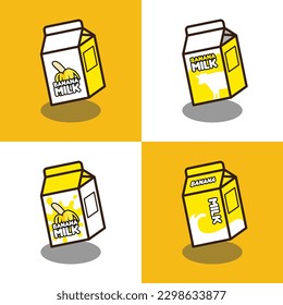 Four variants banana milk package