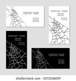 Four variants of business cards. Sails.   Line style vector design. 