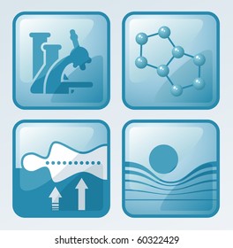 Four variants of buttons for a designation of properties of a fabric