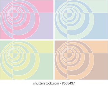 Four variants of a checkered abstract background of different colors