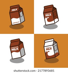 Four variants chocolate milk package