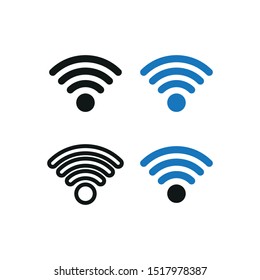 Four variants of the Wi-Fi logo. Simple vector illustration.