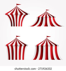 four variations of circus tent