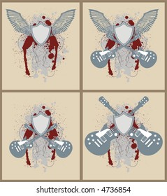 four variations of a grungy theme