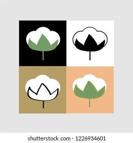 Four variations of vector cotton symbol