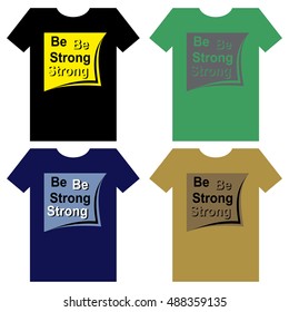 Four various design for tshirt with text