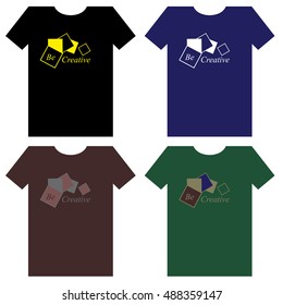 Four various design for tshirt with text