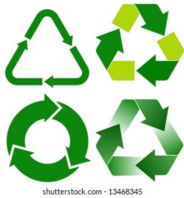 four various recycle icons