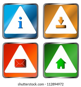 Four various web icons on a white background