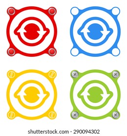 Four vector abstract circular icons and arrows